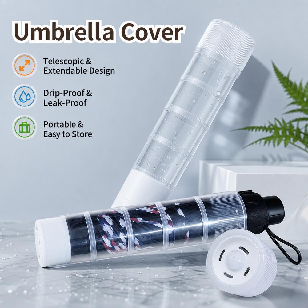 Travel Umbrella Compact - Waterproof Folding Umbrella Cover Telescopic Storage