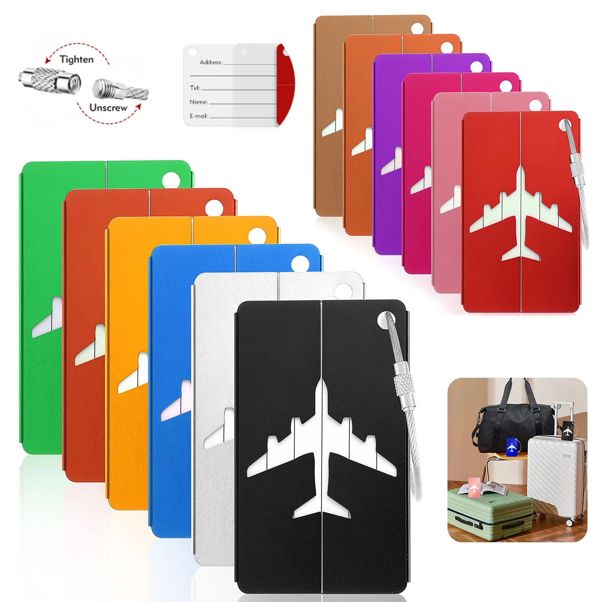 Travel Accessories On Plane - Aluminum Alloy Travel Luggage Tag Hanging