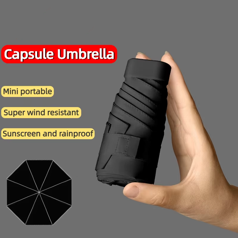 Travel Umbrella Compact - Ultra Compact Mini Umbrella With Black