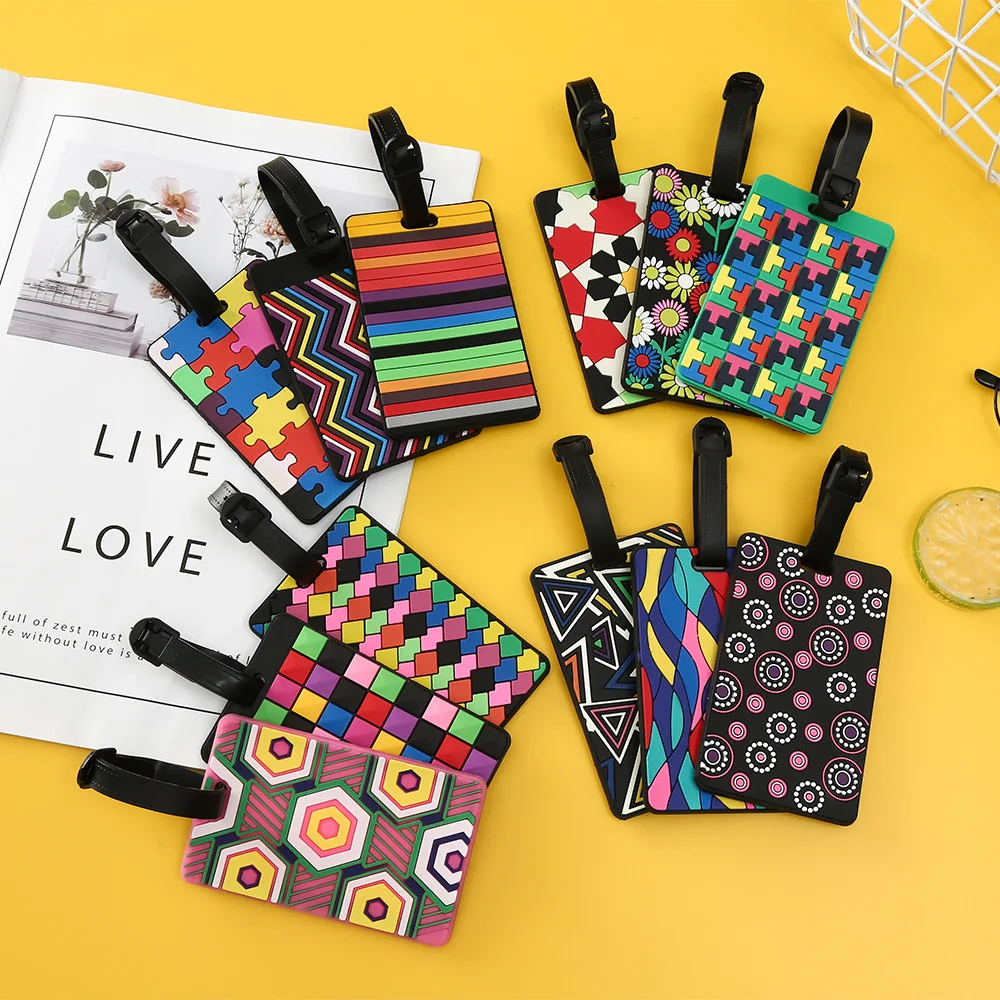 Travel Accessories Logo - 1PCS Geometric Luggage Tags Suitcase ID