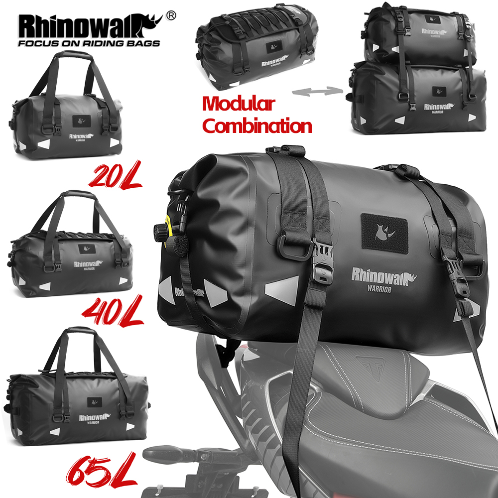 Travel Accessories Logo - Rhinowalk Motorcycle Saddle Bag Waterproof 20L/40L/65L