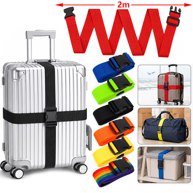 Travel Accessories Logo - 2m Adjustable Luggage Strap Cross Belt