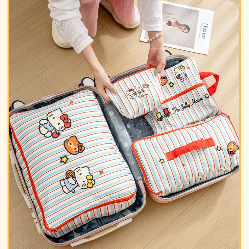 Travel Accessories Logo - Hello Kitty Striped Travel Storage Bags