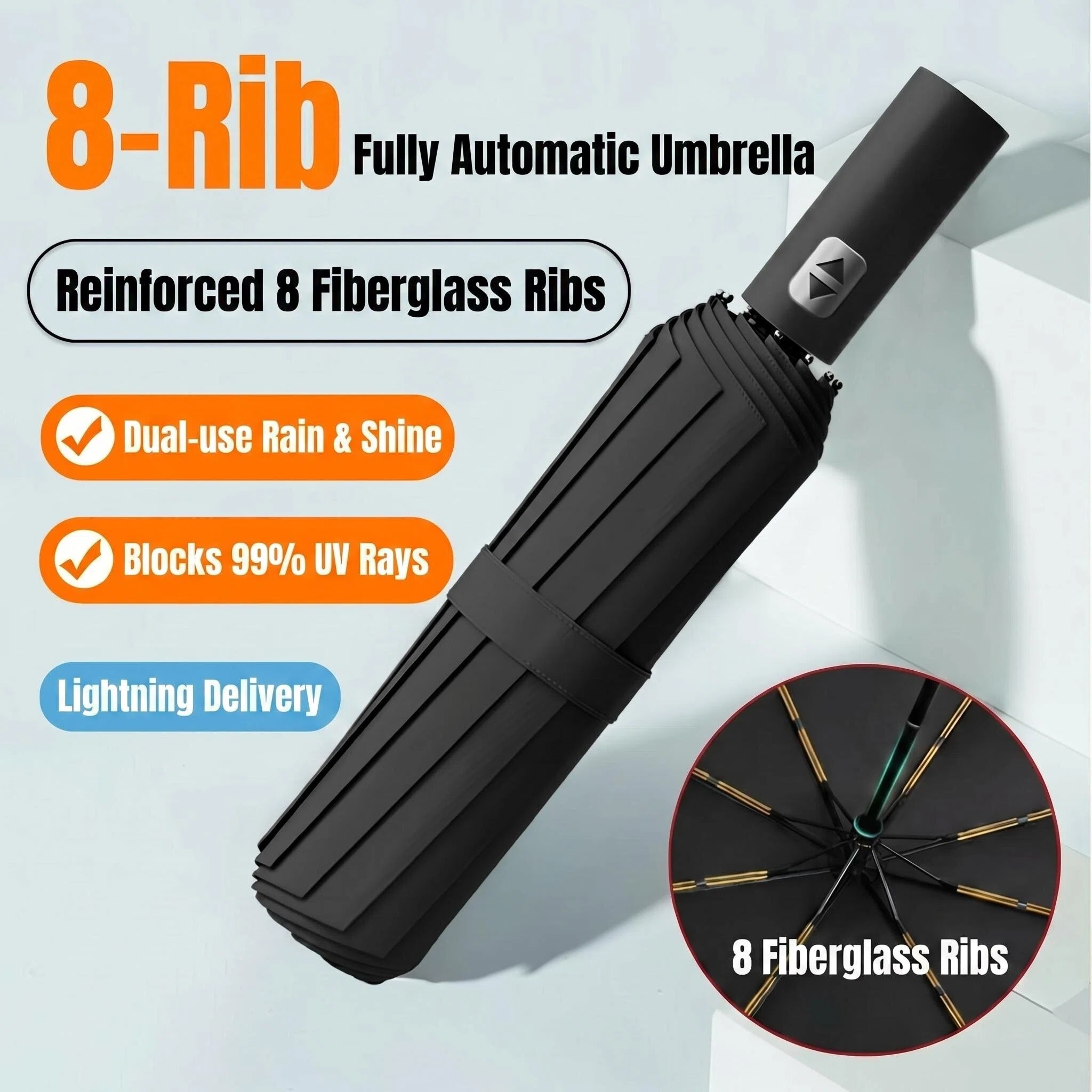 Travel Umbrella Compact - Umbrella Fully Automatic Thickened Enlarged Reinforced