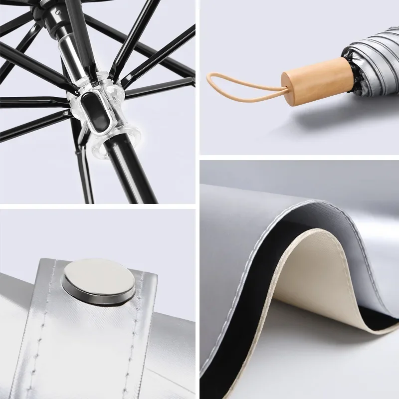 Titanium Silver Compact Umbrel - Travel Umbrella Compact recension och pris