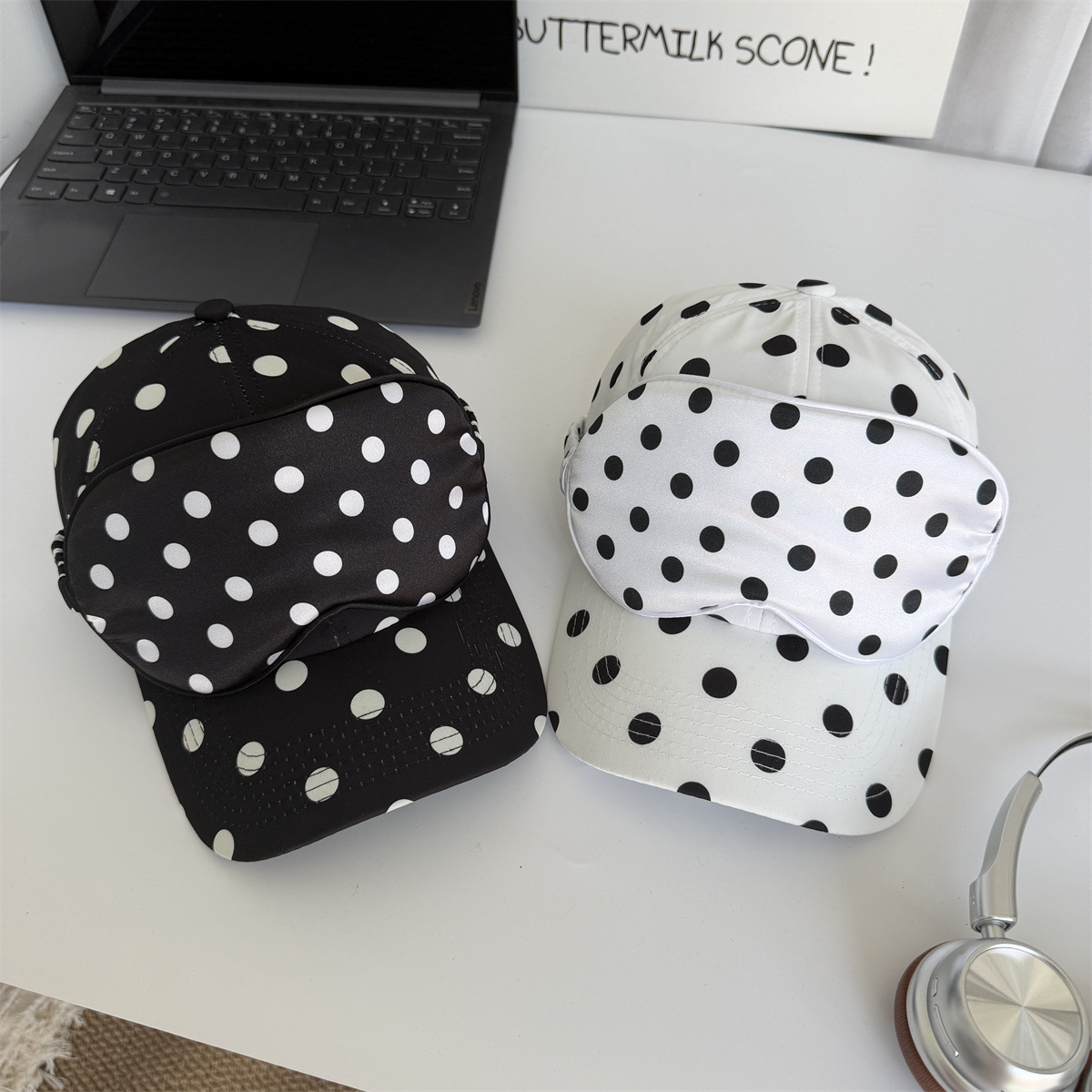 Polka Dot Baseball Cap & Eye M - Travel Accessories Kit For Women recension och pris