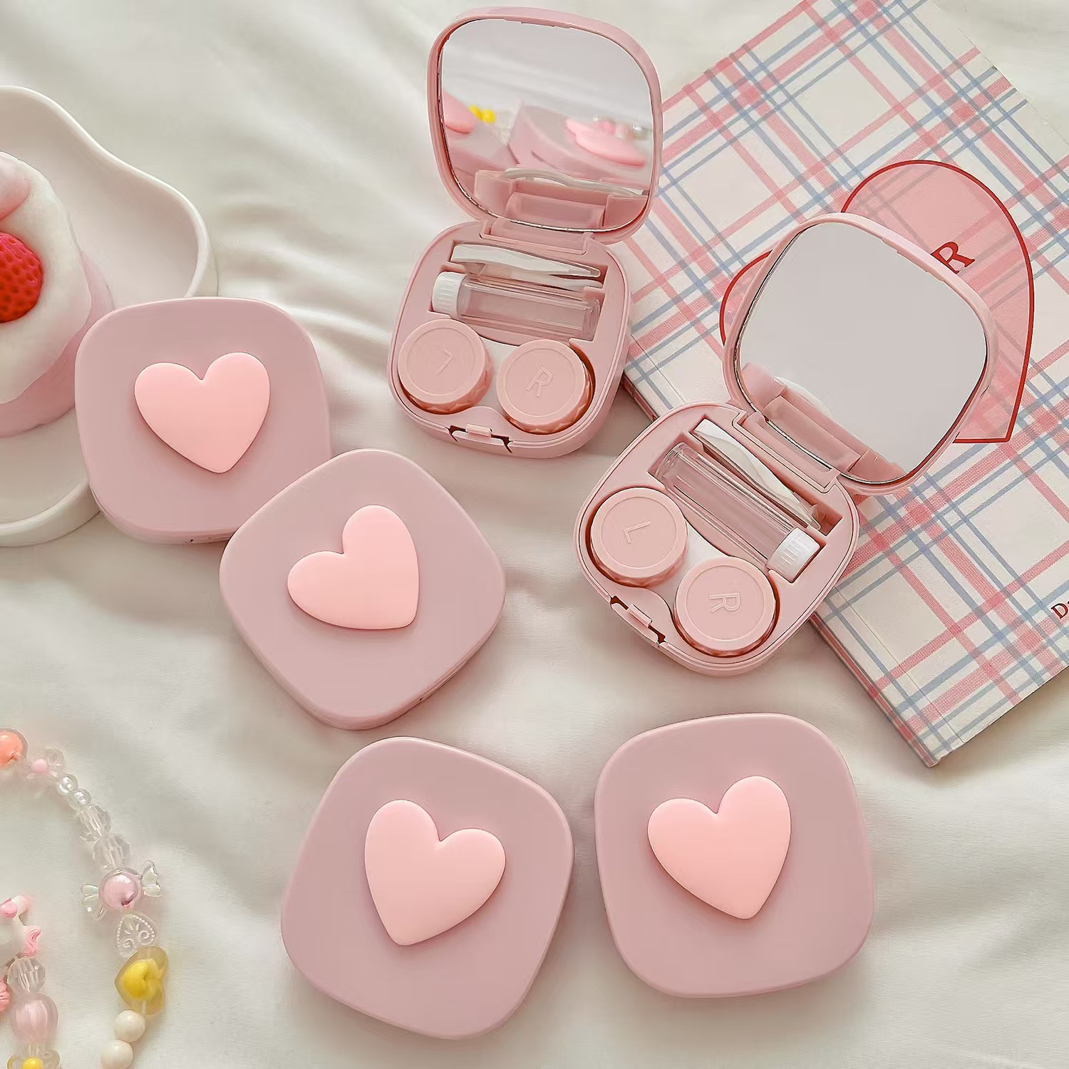 Heart Contact Lens Case with M - Travel Accessories Kit For Women recension och pris