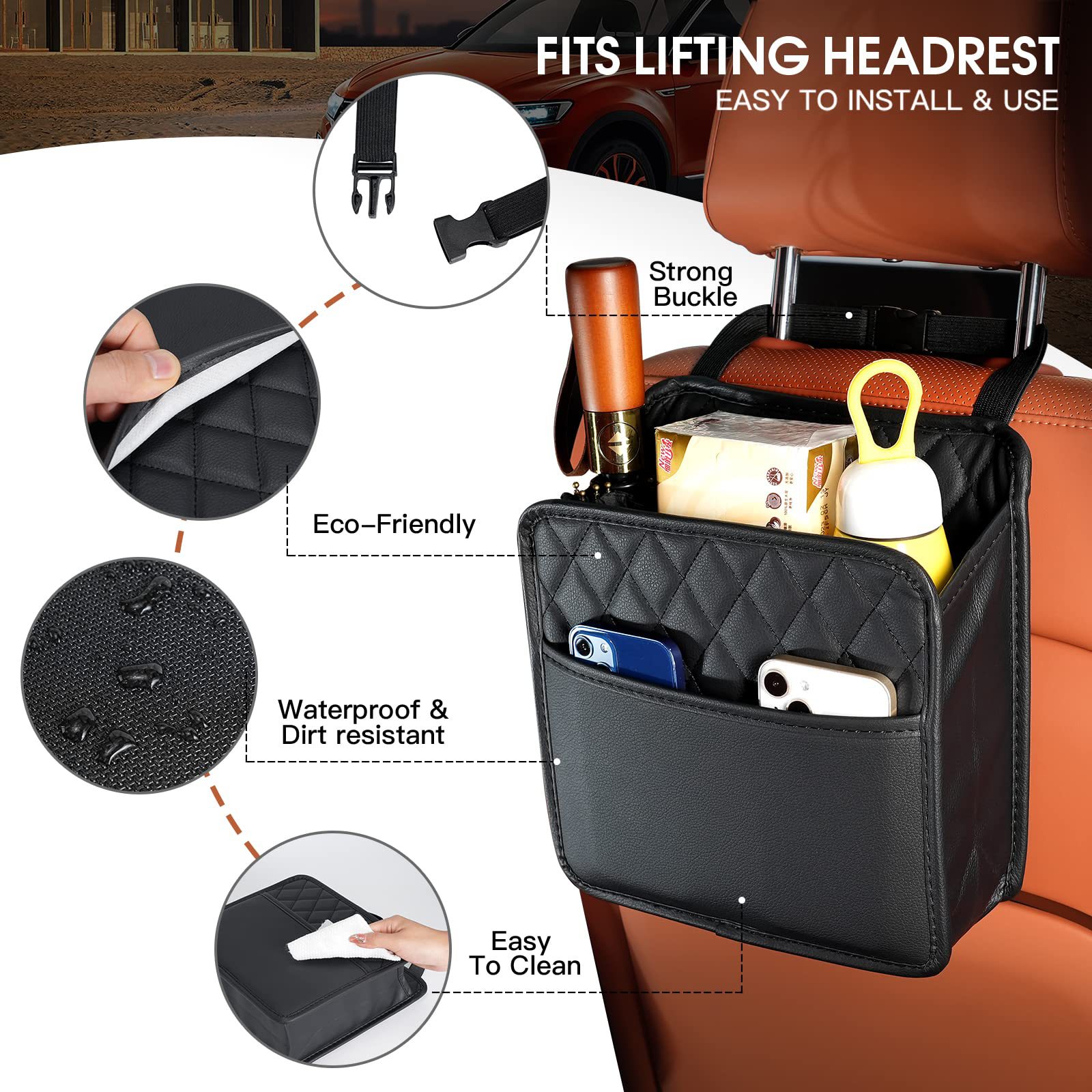 Hanging Storage Pocket Automot - Car Seat Travel Bag recension och pris
