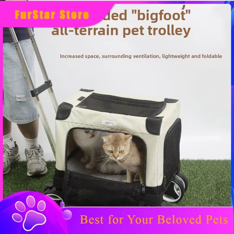FurStarLarge Pet Rolling Carri - Car Seat Travel Bag recension och pris