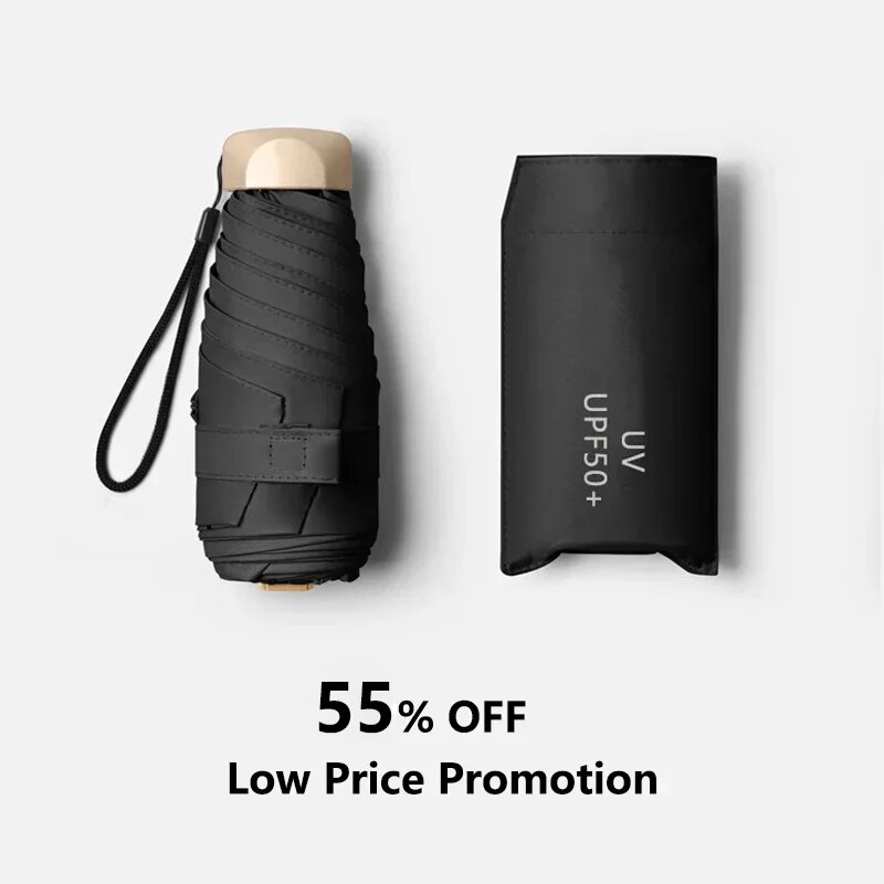 1Pc 55% Off Mini Sun Umbrella  - Travel Umbrella Compact recension och pris