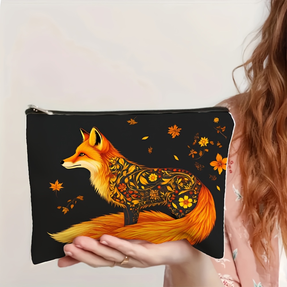 A Fox and Floral Pattern Makeu - Travel Accessories Jewelry recension och pris
