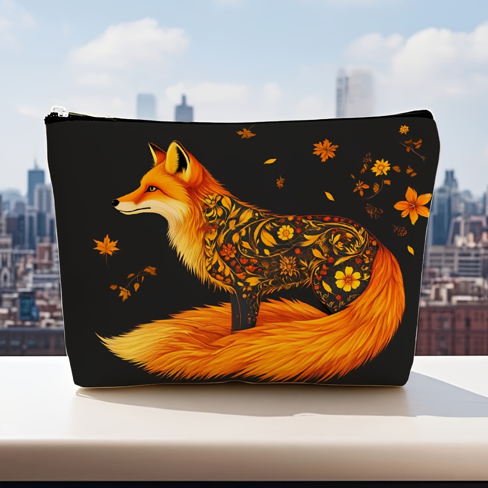 A Fox and Floral Pattern Makeu - Travel Accessories Jewelry recension och pris