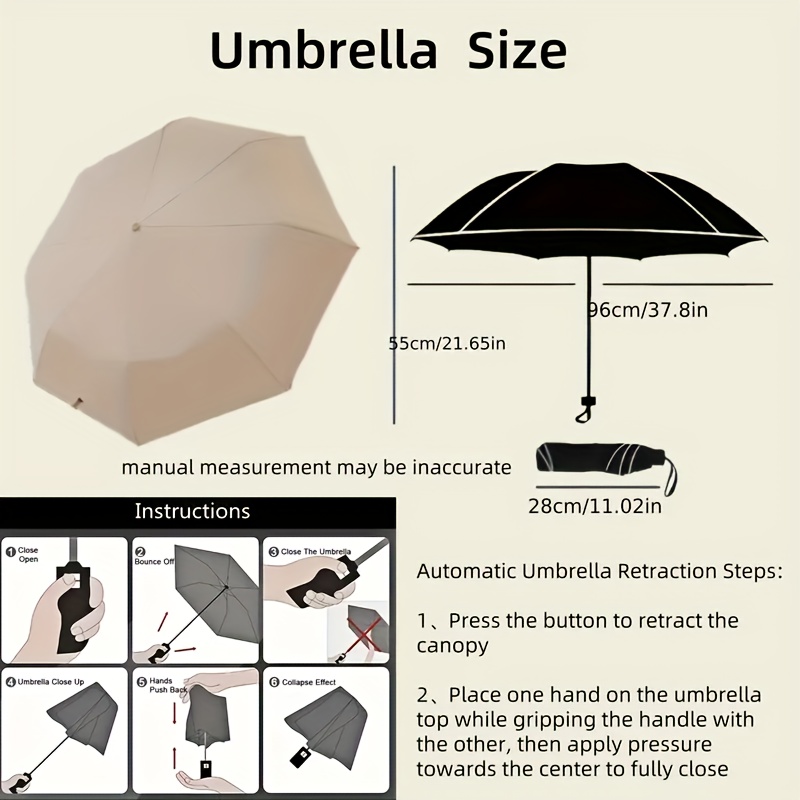 Automatic Open And Close Foldi - Travel Umbrella Compact recension och pris