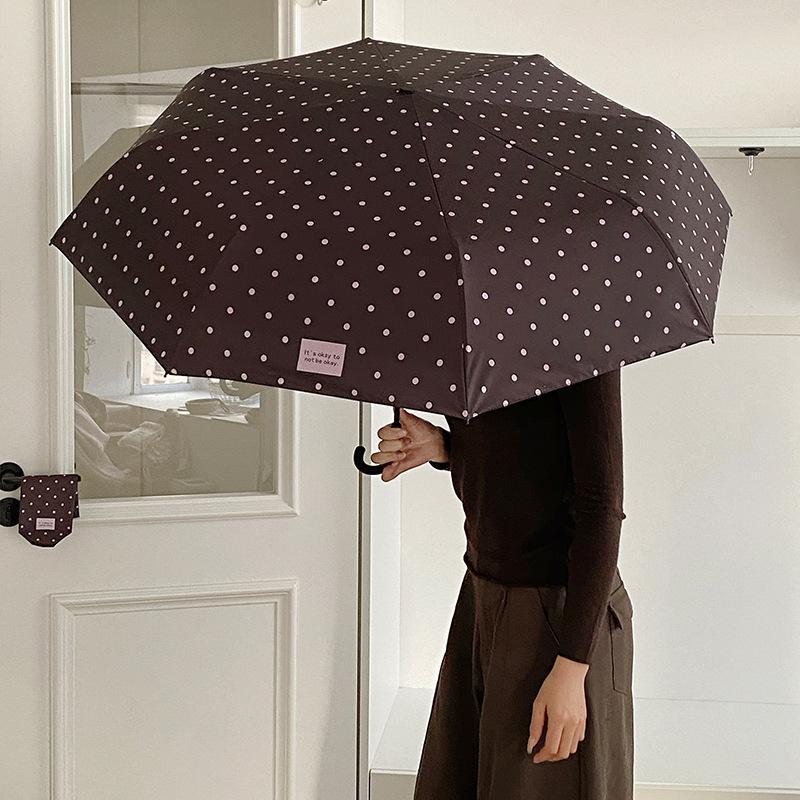 Polka Dot Folding Umbrella UV  - Travel Umbrella Compact recension och pris