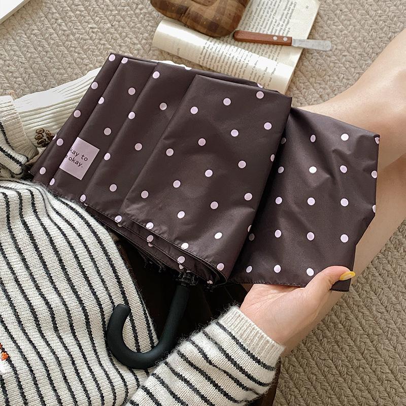 Polka Dot Folding Umbrella UV  - Travel Umbrella Compact recension och pris