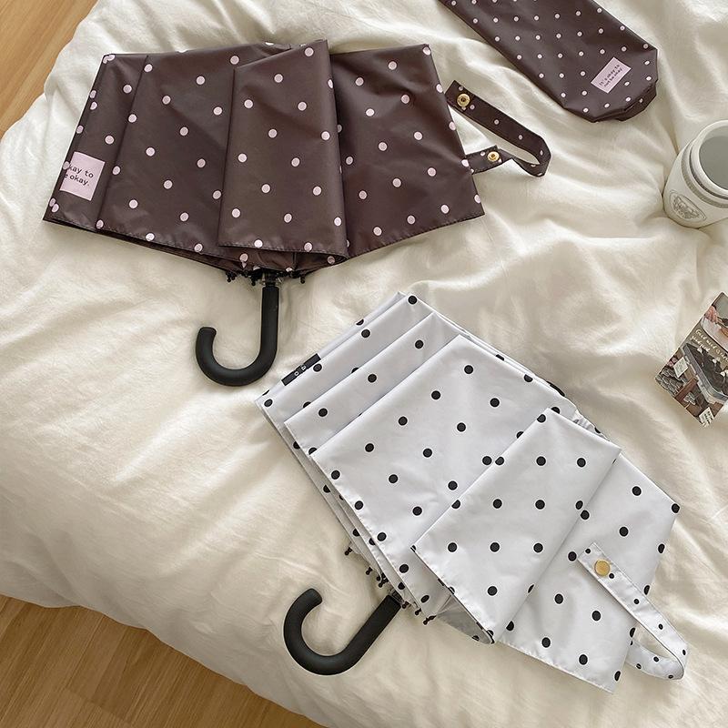 Polka Dot Folding Umbrella UV  - Travel Umbrella Compact recension och pris