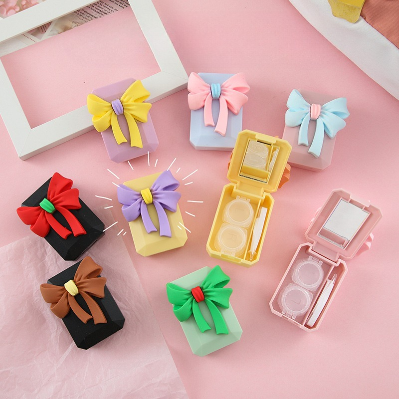 Color Bow Contact Lens Case wi - Travel Accessories Kit For Women recension och pris
