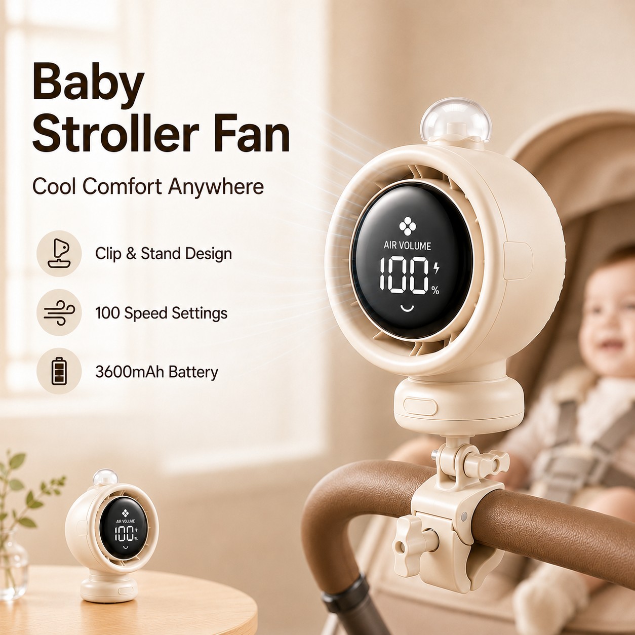 2026 New Portable Stroller Fan - Car Seat Travel Bag recension och pris